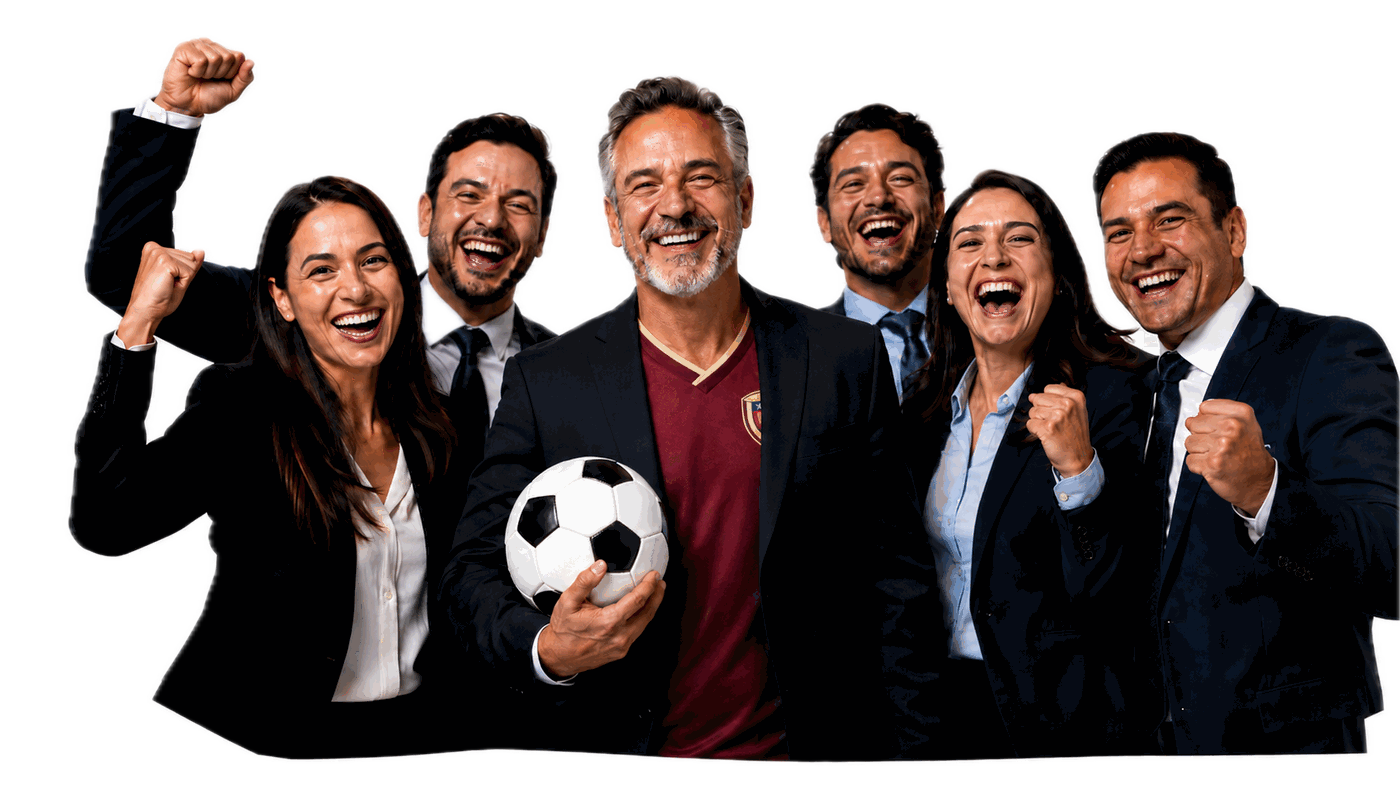 Equipo de consultores y ejecutivos de Hardsoft celebrando un logro juntos